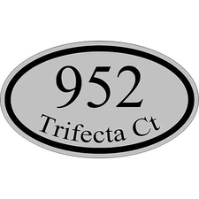 Personalized House Address Custom Plaque Aluminum Sign 12" x 7" Silver & Black 