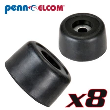 Eight Penn Elcom F1692 Rubber Cabinet Foot 1" Dia. x 0.5625" H Heavy-duty