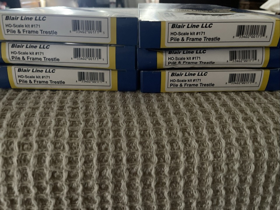 Blair Line HO Scale 6 Kits Pile & Frame Timber Trestle Laser Cut Kit ...