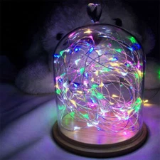 20/50/100 LED Battery Micro Rice Wire Copper Fairy String Lights Party white/rgb