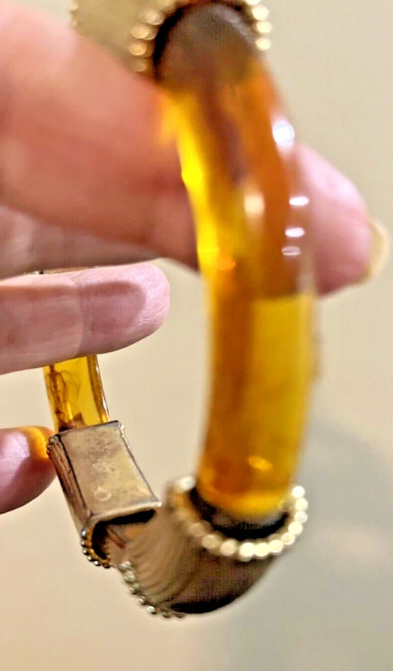 Hermosa pulsera de ámbar y oro Foto 4 de 4