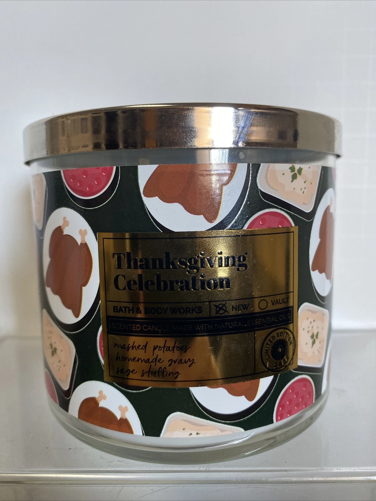 Bath And & Body Works THANKSGIVING CELEBRATION 3 Wick CANDLE 14.5oz