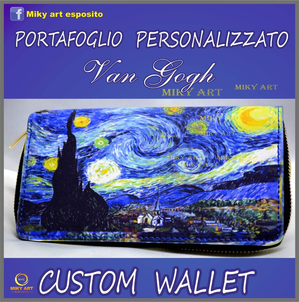 Wallet van gogh notte stellata PORTAFOGLIO CON FOTO DA