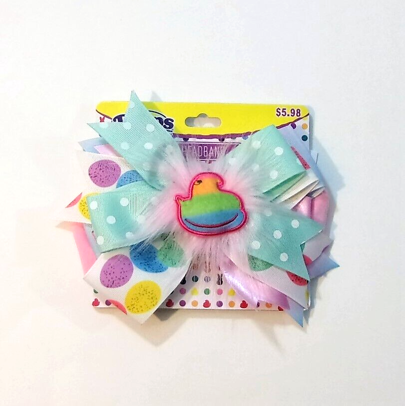 Dan Dee Peeps Adult Easter Headband & Hair Clip Set Embellished Bow