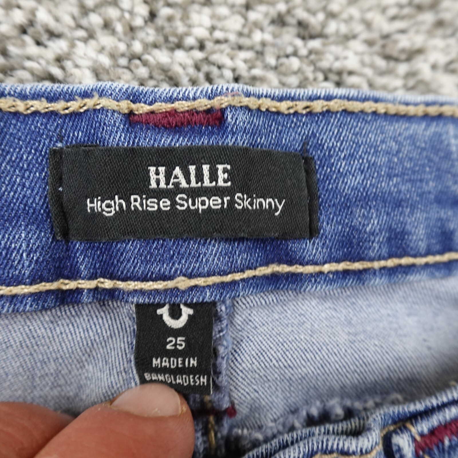 True Religion Jeans Womens 25 Blue Denim Pants Halle Skinny Stretch Flap Pocket thumbnail 9