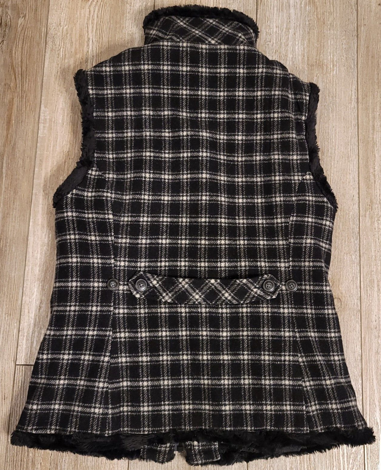 WOOLRICH Womens Size Small Buffalo Plaid Wool Sherpa Lined Vest Gilet Checks image 4