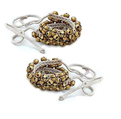UAPAN Brass Ghungroo White cotton string Bells FOR DANCE  (1.6 CM, 25+25, Pair)