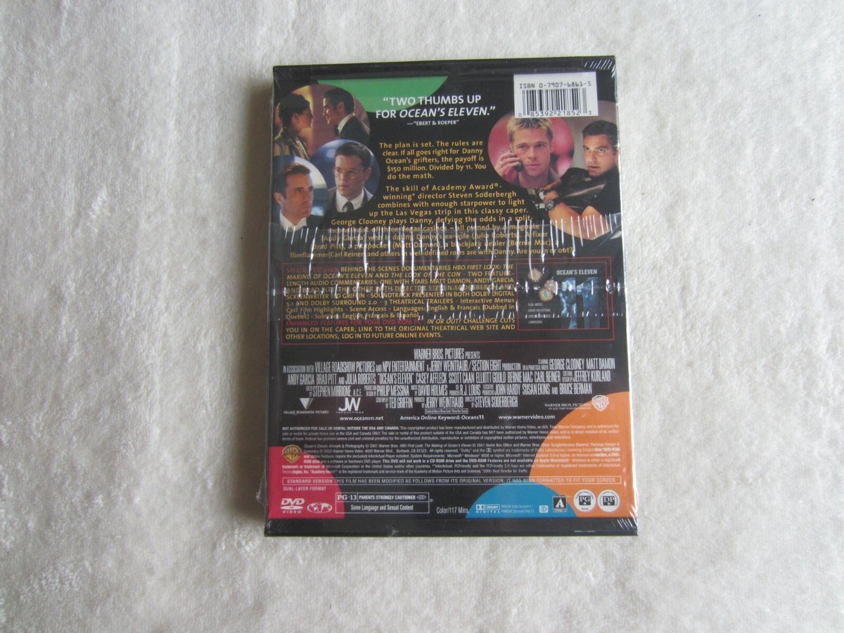 Ocean's Eleven (DVD, 2002, Full Screen Edition) - FACTORY SEALED