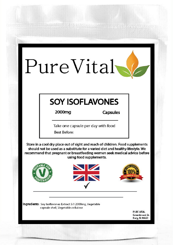 Soy Isoflavones 2000mg Capsules – Hormonal Balance & Bone Health | PureVital