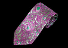 Lord R Colton Masterworks Tie - Venice Gray  Magenta Silk Necktie - New