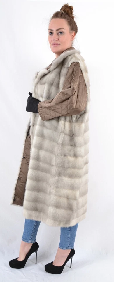 US4673 FORRO DE PIEL DE VISÓN DE ZAFIRO REAL PARA ABRIGO RANCHO VISÓN FORRO INTERIOR TALLA 3XL Foto 4 de 4