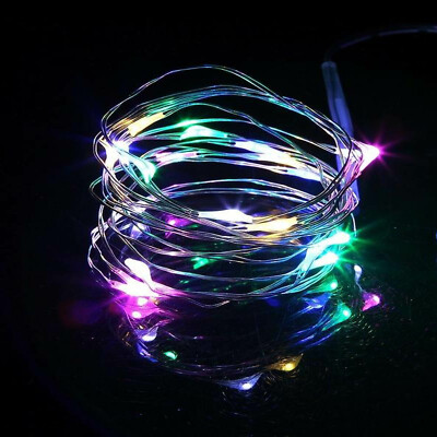 1m 2m Micro LED Lichterkette Kupferdraht Batterie betrieben Weihnachtslichter