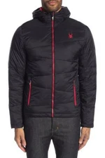 NEW Spyder Nexus Jacket Men's Small Black / Red Insulated Puffer MSRP $199.95
