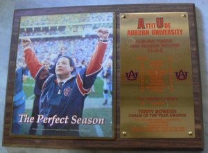 Auburn Football Perfect Season Commemorative Plaque Terry Bowden 1993 SEC NCAA