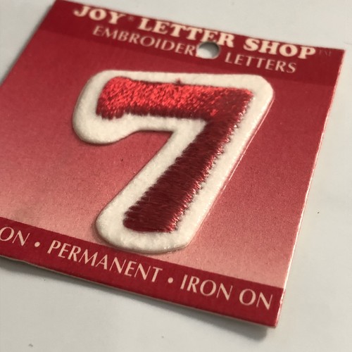 Joy Letter Shop Red Number 7 1.5” Iron On Embroidered Patch Appliqué Crafting - Picture 4 of 7