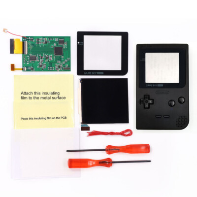 Gray Lens GameBoy Pocket GBP IPS Backlight LCD Retro Pixel Highlight Kit W/Shell
