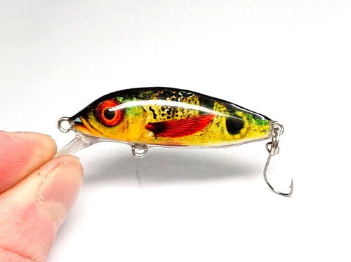 Perch Lure 50mm 5g Sinking Aggressive wobbler Real HD Print 0.2-1m Dive - Picture 3 of 10