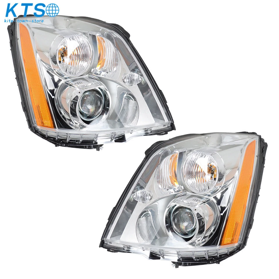 Headlight For Cadillac DTS 2008-2011 HID/Xenon Projector Chrome Right+Left Side - Image 4 of 4