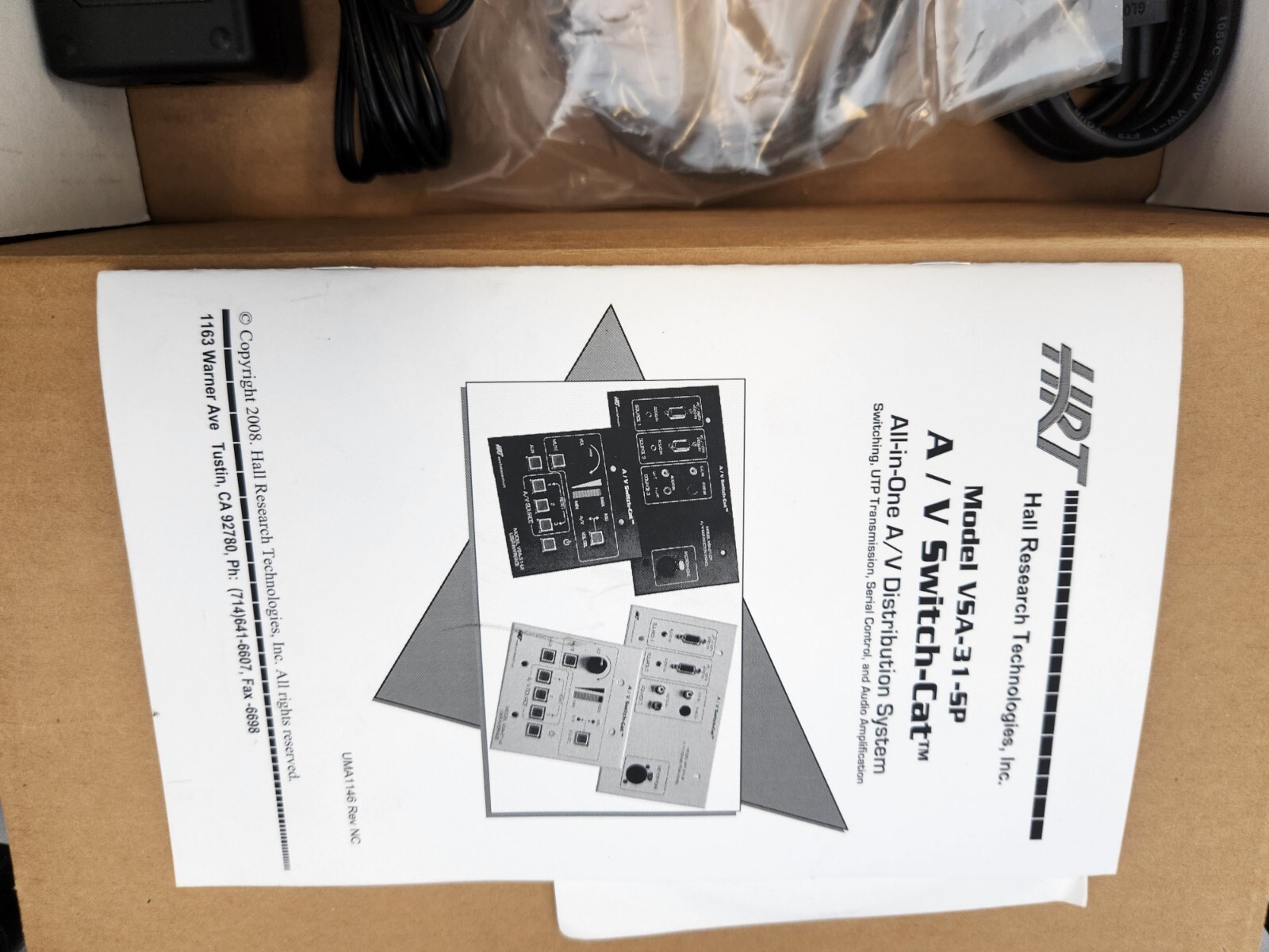 Hall Research VSA-31-SP AV CONNECTOR PANEL ONLY