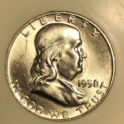 1958-D BU Franklin Half Dollar FBL Cherrypicked /Uncirculated Bank Rolls Yrs Ago