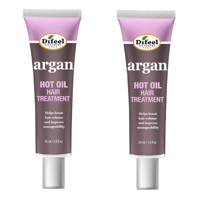 Difeel Hot Oil Hair Treatment with Argan Oil 1.5 oz. (Pack of 2)