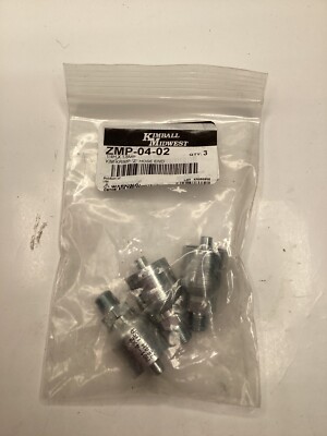 Pack of 3 Kimball Midwest 1/4'' x 1/8'' Male SAE JIC 37° Rigid Hose End, ZMP-04-02