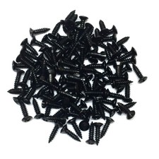 100 Black Finish Pickguard Screws for Fender Guitar/Bass Etc EPGS-B