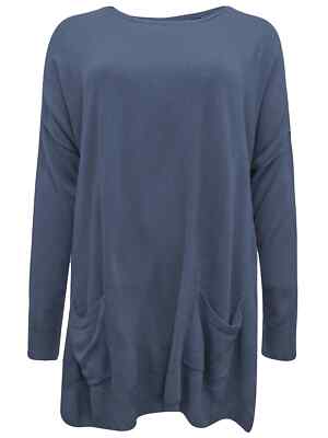 NEW YOURS CURVE PETROL DROP SHOULDER FINE KNIT POCKET JUMPER PLUS SIZE 16