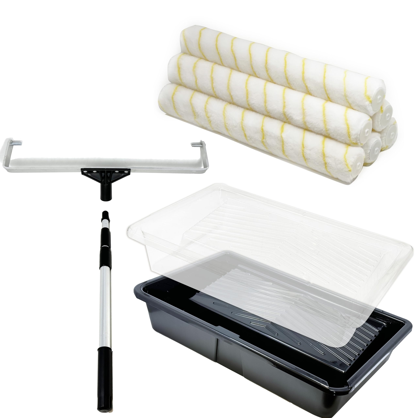 Allgala 18 Inch Painting Roller Kit Pro Grade 10 PC Set Paint Tray and Liner ...