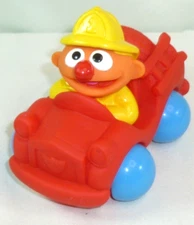 Vtg Tyco PreSchool Sesame Street Ernie Fire Truck Fire Red rubber toy Jim Henson