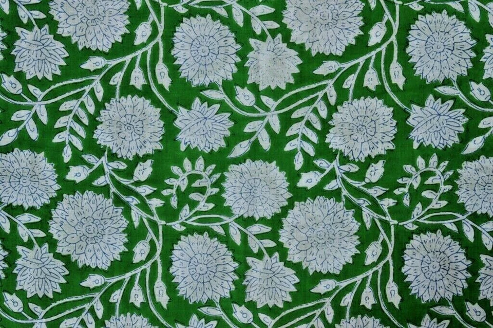Индийский хлопок вуаль ткань ручной блок цветочный принт швейный материал для рукоделия 5 ярдов - Изображение 3 из 4