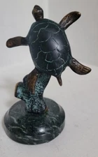 SPI SAN PACIFIC INTERNATIONAL SEA TURTLE w MARBLE BASE FIGURINE 5.5"