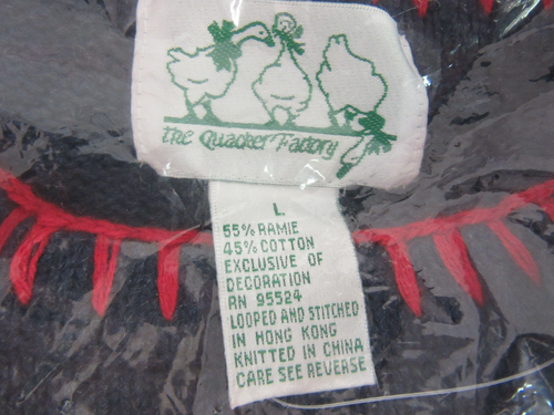 The Quaker Factory Sz L Embroidered US FLAG Sweater Red White Blue NWT - Picture 3 of 6