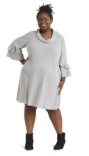 NWT SIGNATURE BY BOBBY BEE SWEATER DRESS Size 1X Gray