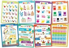 8 Educational Posters Kids Perfect for Kids Rooms or Schools Classrooms 17x22