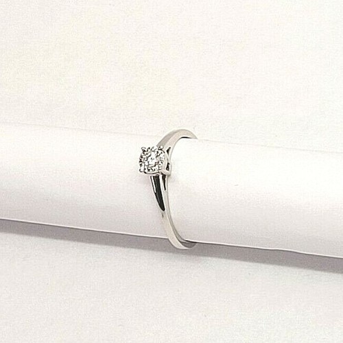 9 Carat White Gold Diamond Solitaire Engagement Ring Size M1/2 - Picture 6 of 12