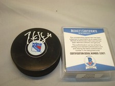 Derek Stepan Signed New York Rangers Hockey Puck Autographed Beckett BAS COA 1B