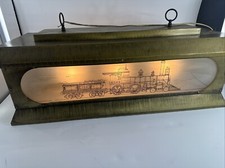 Train Steam Engine Locomotive Game Room Pool Table Vintage Hanging Light 1868
