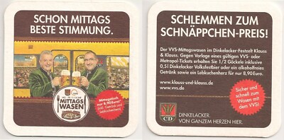 Dinkelacker - Bierdeckel ''VVS-Mittagswasen, Klauss & Klauss''