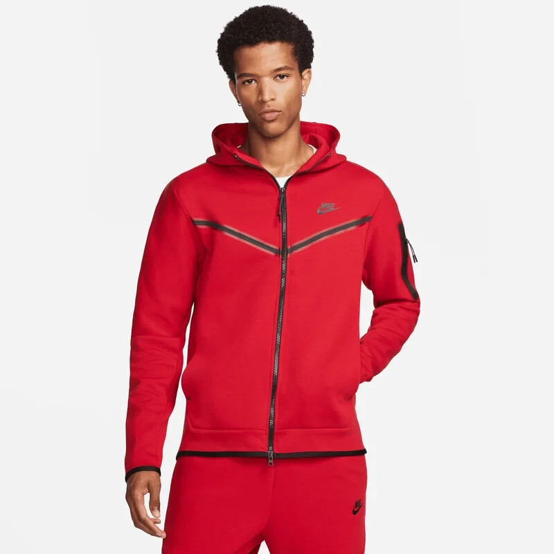 Nike Tech Men's Size 2XL New Fleece Full-Zip Hoodie Red/Black CU4489-687 |  eBay