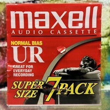 Maxell UR Normal Bias Audio Cassette Tapes 7 Pack 90 Minutes Recording Blank New