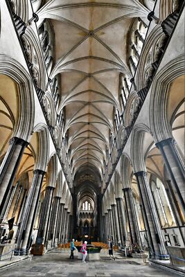 Photo 12x8 Salisbury Cathedral: The nave 2 c2021