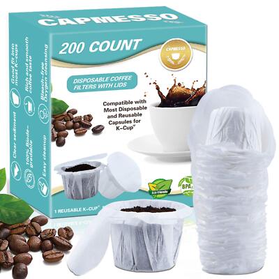 Disposable Coffee Filters With Lid Kerig Paper Filter For Reusable Single Serve 