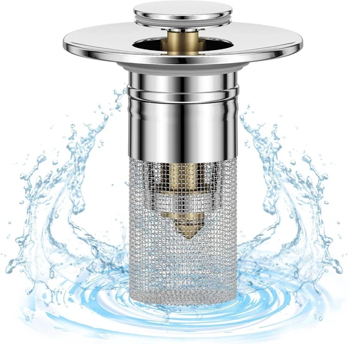 Bathroom Sink Plug Stopper Pop Up Drain Strainer with Filter Basket Anti-Clog US - Picture 13 of 19