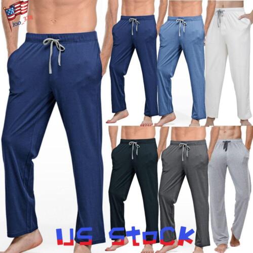 Mens Lounge Wear Pyjamas Pants Nightwear Trousers Casual Loose Soft PJs Bottoms