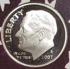 2007-S Silver Roosevelt Dime Gem Proof - From A Recently Broken Proof Set