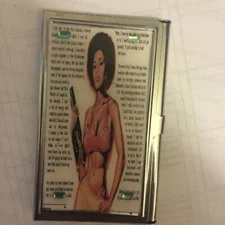 Retro 1970s Foxy Brown Coffy Pam Grier Business Credit Card Holder I.D. Case 