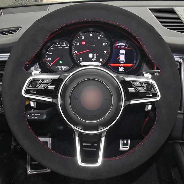 Free Customized Alcantara Steering Wheel Stitch on Wrap Cover For