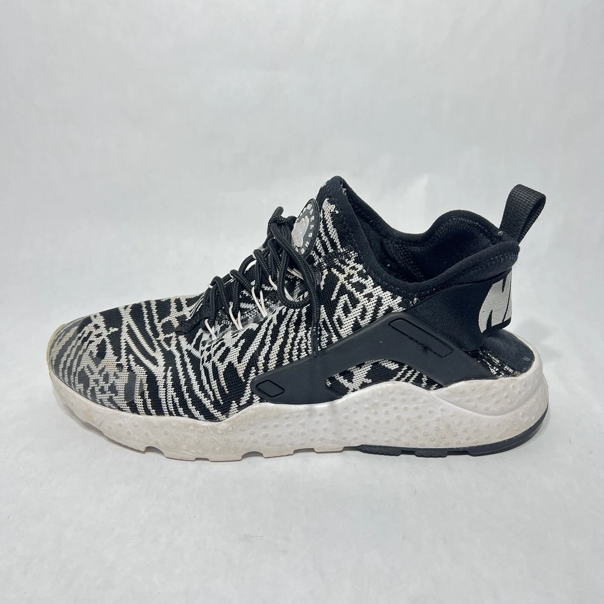 Nike Air Huarache Run Black White Zebra Stripes Print Running