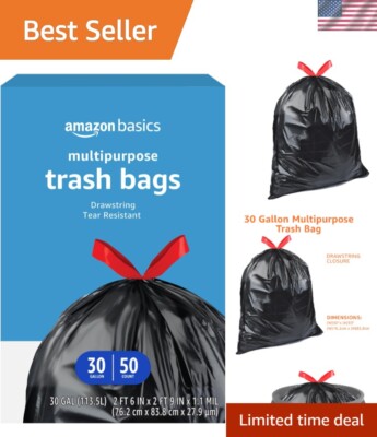 Amazon Basics 200 Count Trash Bags Waste Bags Amazon Black Bin